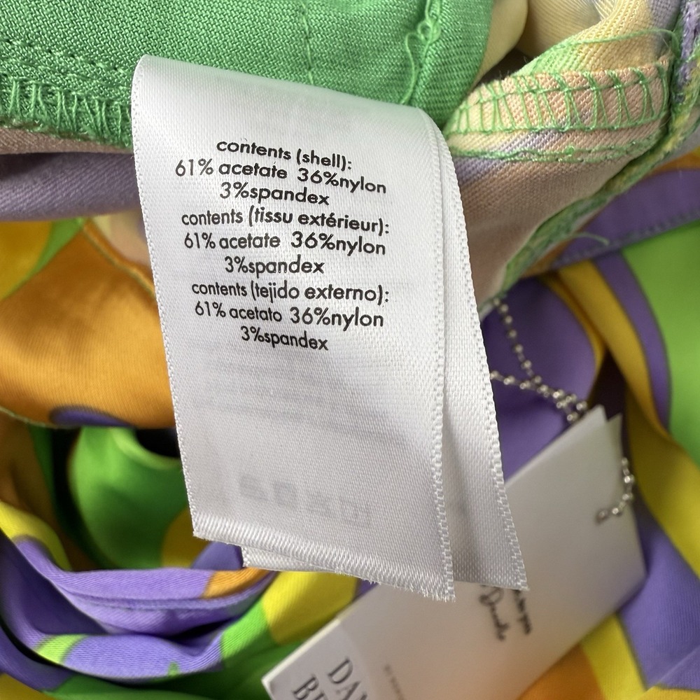 DANIELLE BERNSTEIN Womens‎ Satin Pants Sz 27 NWT Retro Butterfly Mardi Gras - Picture 12 of 12